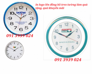 Đồng hồ treo tường giá rẻ, đồng hồ in logo theo yêu cầu
