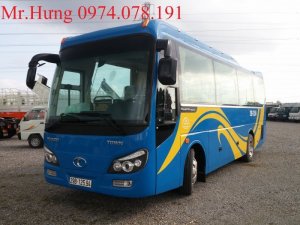 Xe khách 29-34 chỗ bầu hơi, universe mini màu xanh vàng