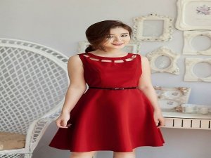 Đầm Xòe Đỏ Cut-out Xinh Xắn