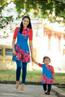 Áo dài cách tân cho mẹ và bé