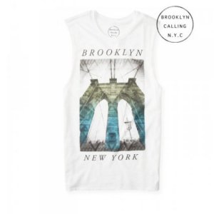 Áo thun Broklyn Calling Sleeveless Bridge Graphic