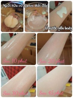 Nước Ủ Yến Collagen trắng+kem body hấp sáp ngọc trai trắng hồng.