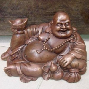 Tượng Phật di lặc tựa bao bố dâng tiền,cầu tài_lộc_may mắn.