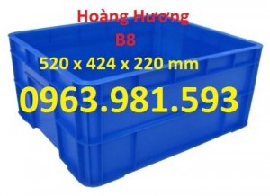 Sóng nhựa hở hs005,thùng nhựa đặc b6,khay linh kiện,sóng nhựa có bánh xe,