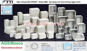 Hộp tủ điện nhựa IP67 chống thấm (kín nước) nhựa ABS