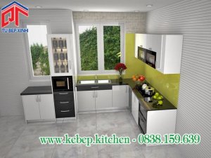 Tủ bếp acrylic năng động cho không gian bếp hiện đại PTL171