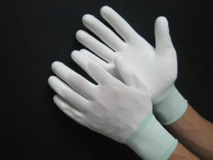 Găng tay tráng PU 1 mặt (trắng)