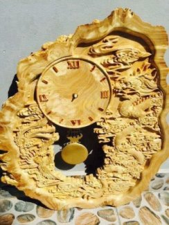 Đồng hồ gỗ lu nghiến