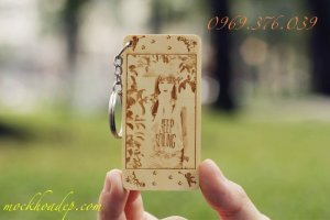 Móc khóa khắc chân dung - Qùa may mắn - Happygift360