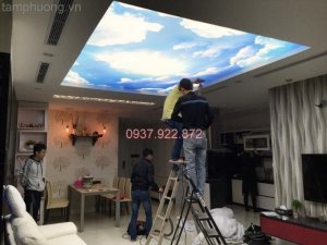 Thi công trần xuyên sáng