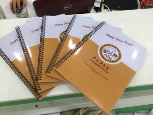 In thực đơn cho nhà hàng Papas' Chicken & Pizza - Tân An, Long An - Nhà hàng Gà rán Hàn Quốc với những món ăn Hàn Quốc đặc trưng. | Thực đơn đa dạng các món ăn được chế biến từ gà và pizza thơm ngon, hấp dẫn | Thực đơn dạng cuốn đóng gáy lò xo