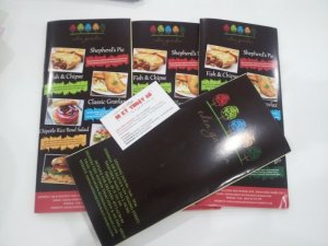 In brochure cho Eden Garden tại Thảo Điền, Quận 2 | In brochure để phát tại các khu vực chung cư, nhà ở, biệt thự giới thiệu quán cùng menu của quán | In brochure giấy coucher mềm (định lương thấp), gấp 4 (cấn 3 đường)
