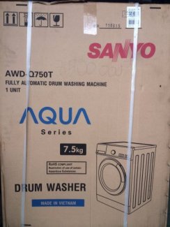 Máy giặt SANYO cửa ngang 7.5 kg. Bảo hành 2 năm chính hãng.Mới 100%