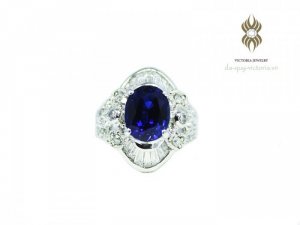 Nhẫn đính đá zircon xanh thiên nhiên Uranus