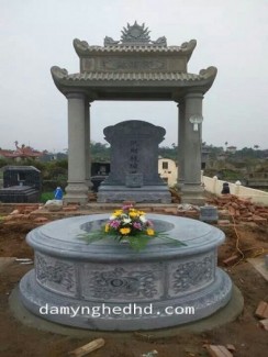 mộ đá đẹp,mẫu mộ đá tròn nguyên khối