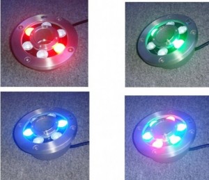 Đèn led âm nước 6w dạng bánh xe đổi màu