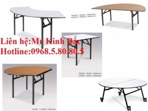 Bàn tròn chân sắt gập, bàn tròn nhà hàng, bàn tròn mặt kính xoay,