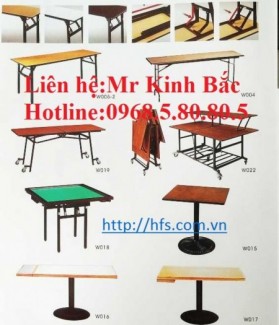 Bàn tròn chân sắt gập, bàn tròn nhà hàng, bàn tròn mặt kính xoay,