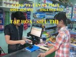 Máy Tính Tiền, máy đọc mã vạch sp cho Siêu Thị Mini tại Cà Mau