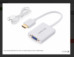 Cable chuyển đổi HDMI to VGA + Audio chính hãng Ugreen 40212