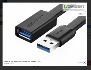 Cáp USB 3.0 nối dài 2m chính hãng Ugreen 10808