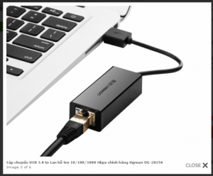 Cáp chuyển USB 3.0 to Lan hỗ trợ 10.100.1000Mbps chính hãng Ugreen 20256