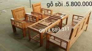 Bộ bàn ghế phòng khách gỗ sồi nga