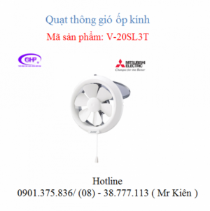 Quạt hút ốp vách kín Mitsubishi V-20SL3T