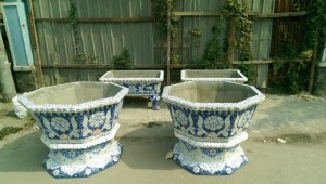 Chậu hoa kiểng cẩn sành sứ