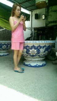 Chậu hoa kiểng cẩn sành sứ
