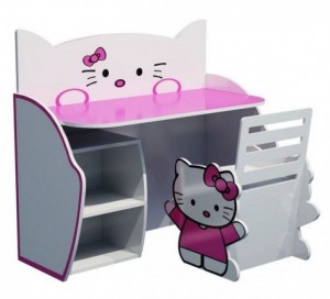 Bộ bàn học Hello Kitty hồng dễ thương, bộ bàn học doremon ngộ nghĩnh