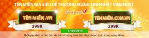 Vinahost khuyến mãi tên miền cực hot