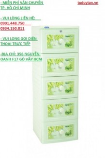 Tủ nhựa Duy Tân Tano 5 tầng No.019 0221/5 ( 40 * 45 * 120 cm). xanh lá