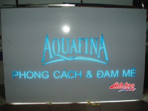 Ánh Sao trẻ nhận thiết kế và lắp đặt bảng hiệu đèn led cho AQUAFINA, kích thước và thiết kế dựa trên yêu cầu của khách hàng.