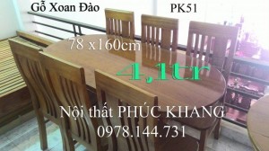 Bàn ăn xoan đào mới cần thanh lý nhanh để nhập lô hàng mới