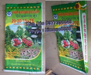 Bao phân bón, bao ghép màng, bao in ống đồng, bao pp, bao pp đựng phân bón, bao 25kg, 50kg