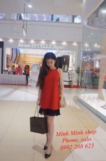 Đầm yếm nơ chân dập ly - Minh Minh Fashion
