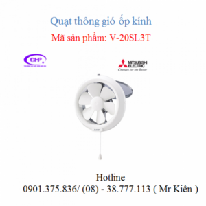 Quạt thông gió ốp vách kính Mitsubishi V-20SL3T