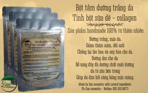 Bột tắm dưỡng trắng da tinh bột sữa dê collagen