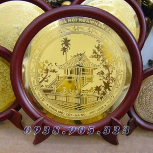 Đĩa đồng ăn mòn HỒ CHÍ MINH,KHUÊ VĂN CÁC,CHÙA MỘT CỘT làm quà tặng sự kiện,đối tác