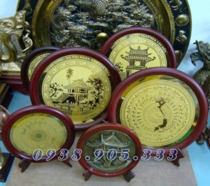 Đĩa đồng ăn mòn HỒ CHÍ MINH,KHUÊ VĂN CÁC,CHÙA MỘT CỘT làm quà tặng sự kiện,đối tác 2