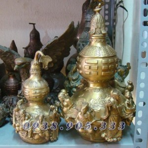 Hồ lô bát tiên giả cổ bằng đồng