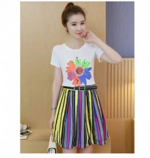 Mã 808440 ao hoa mặt trời đầm sọc 3D cực xinh