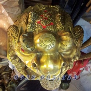 Thiềm thừ ngồi tiền có dải chữ cao 16cm