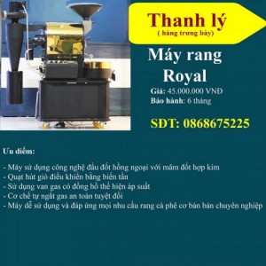 Cần thanh lý máy rang cà phê Royal 3.0