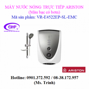 Máy nước nóng trực tiếp có bơm Ariston VR-E4522EP-SL-EMC màu bạc