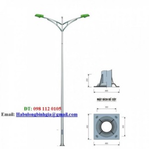 Cột đèn cao áp tròn côn liền cần 8m 12m 11m 6m 7m