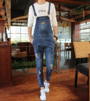 Quần Jeans Yếm Túi Rách Mã: Nd0754