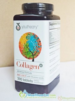 Thuốc uống Collagen Youtheory Advanced Type 1,2&3 với 18 amino acid, 390 viên
Lão hóa là quy luật tự nhiên, nhưng không vì vậy mà chúng ta không có cách ngăn chặn hay làm chậm quá trình lão hóa ấy đi. Chắc chắn không ai tự tin khi làn da xuất hiện những nếp nhăn, mán hay tàn nhang,... đó là dấu hiệu phổ biến của quá trình lão hóa. Không khó để duy trì và cải thiện làn da đang bị hư tổn.
Sau nhiều năm nghiên cứu viên uống Collagen Advanced Type 1,2&3 với 18 amino acid đến từ Mỹ là giải pháp làm đẹp da từ bên trong. Collagen 1 & 3 là các loại collagen chính trong mô liên kết. Vitamin C giúp cơ thể sản xuất collagen, protein liên kết với các tế bào lại với nhau và là các khối xây dựng của các mô liên kết khắp cơ thể, giúp làn da trở nên săn chắc, xóa nếp nhăn, giữ gìn nét thanh xuân dài lâu, biến ước mơ về làn da đẹp của nhiều phụ nữ thành hiện thực. Ngoài ra, viên uống Collagen Advanced Type 1,2&3 còn có công dụng tăng cường hệ miễn dịch, cải thiện sức sống và sinh lực cho cơ thể.