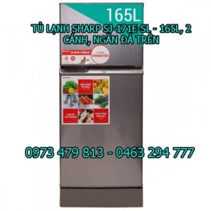 Mua tủ lạnh giá rẻ , tủ lạnh Sharp SJ-171E-SL, 165L , 2 cánh, ngăn đá trên